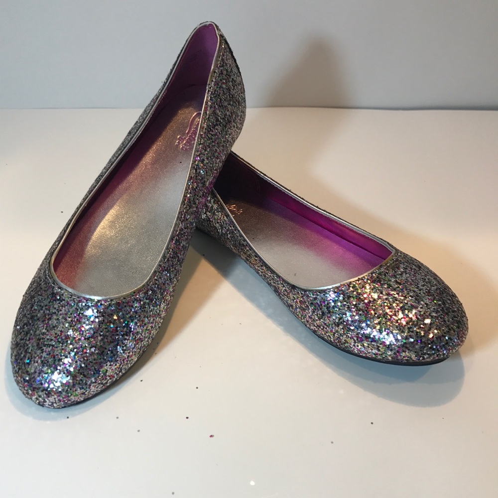 Candie's Girl Multi Glitter Flats Shoe  Size 4 Med